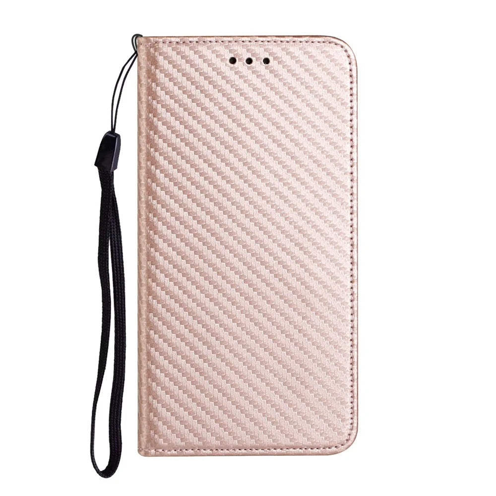 For Samsung Galaxy A26 5G / A16 5G / A16 4G Case Leather Flip Phone Cover Stand Strong Magnetic Closure - Rose Gold - 6