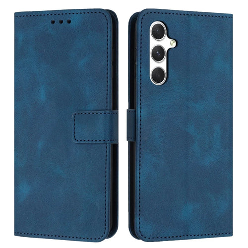 For Samsung Galaxy A26 5G / A16 5G / A16 4G Leather Case Solid Color Wallet Protective Phone Cover - Blue - 1