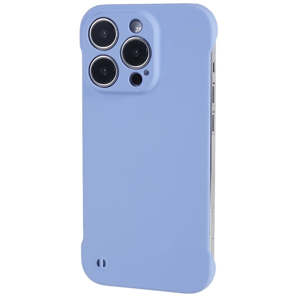 For iPhone 16 Pro Max Frameless Case Hard PC Slim Minimalist Phone Cover Skin-Touch - Light Purple - 3