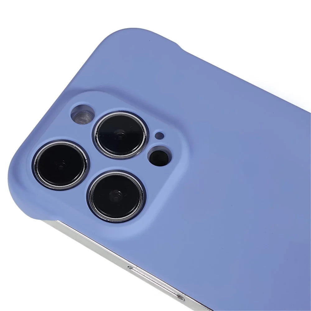 For iPhone 16 Pro Max Frameless Case Hard PC Slim Minimalist Phone Cover Skin-Touch - Light Purple - 6