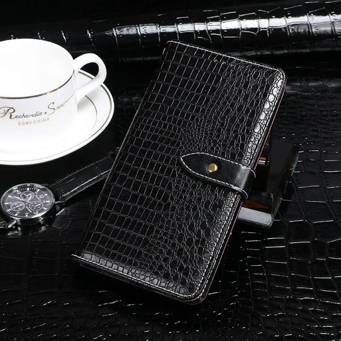 IDEWEI For Google Pixel 9 Pro XL Case Crocodile Texture PU Leather Flip Phone Cover - Black - 5