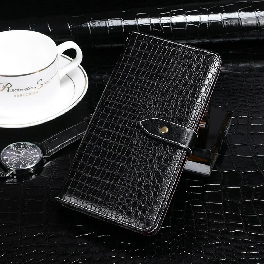 IDEWEI For Google Pixel 9 Pro  /  Pixel 9 Case Crocodile Texture PU Leather Flip Phone Cover - Black - 5