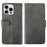 IDEWEI For iPhone 16 Pro Max Case Leather Wallet Phone Cover Stand Calf Texture - Grey - 1