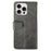 IDEWEI For iPhone 16 Pro Max Case Leather Wallet Phone Cover Stand Calf Texture - Grey - 5