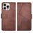 IDEWEI For iPhone 16 Pro Case Leather Wallet Phone Cover Stand Calf Texture - Coffee - 1