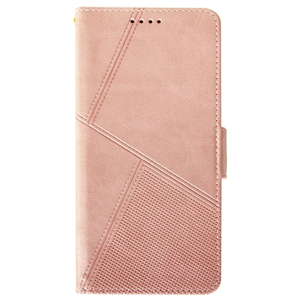 IDEWEI For iPhone 16 Case Leather Wallet Phone Cover Stand Calf Texture - Pink - 4