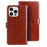 IDEWEI For iPhone 16 Pro Max Stand Case Crazy Horse Texture Leather Phone Cover - Brown - 1