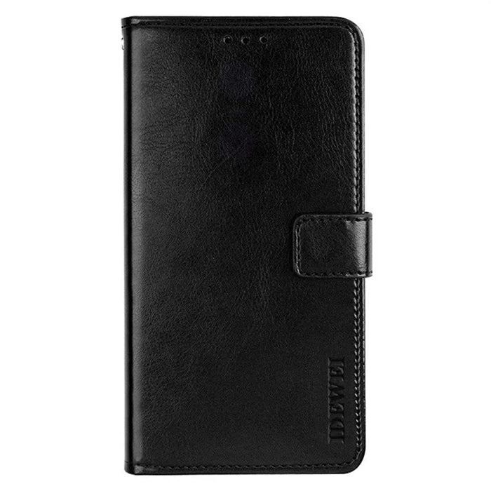 IDEWEI For iPhone 16 Pro Stand Case Crazy Horse Texture Leather Phone Cover - Black - 2