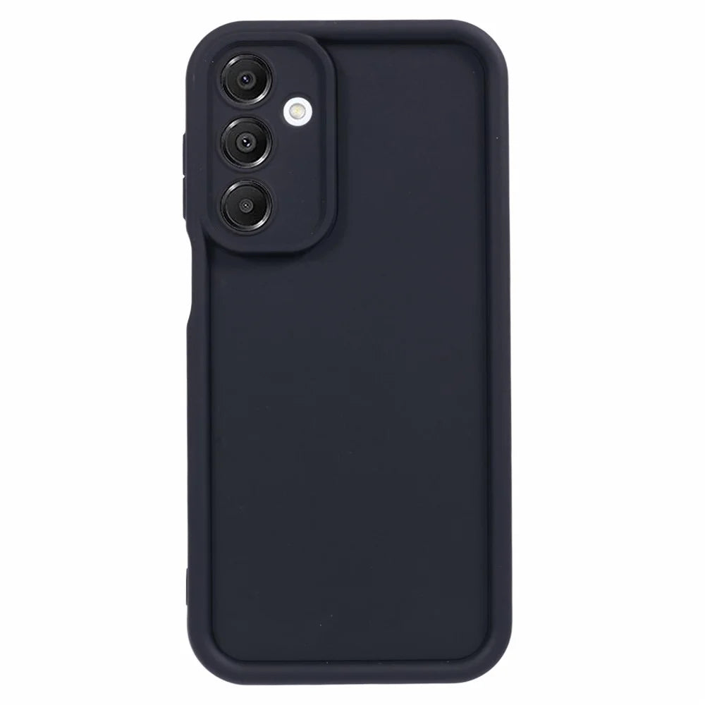 For Samsung Galaxy A16 5G / A16 4G Case Grooved Design TPU Anti-Slip Phone Cover - Black - 1
