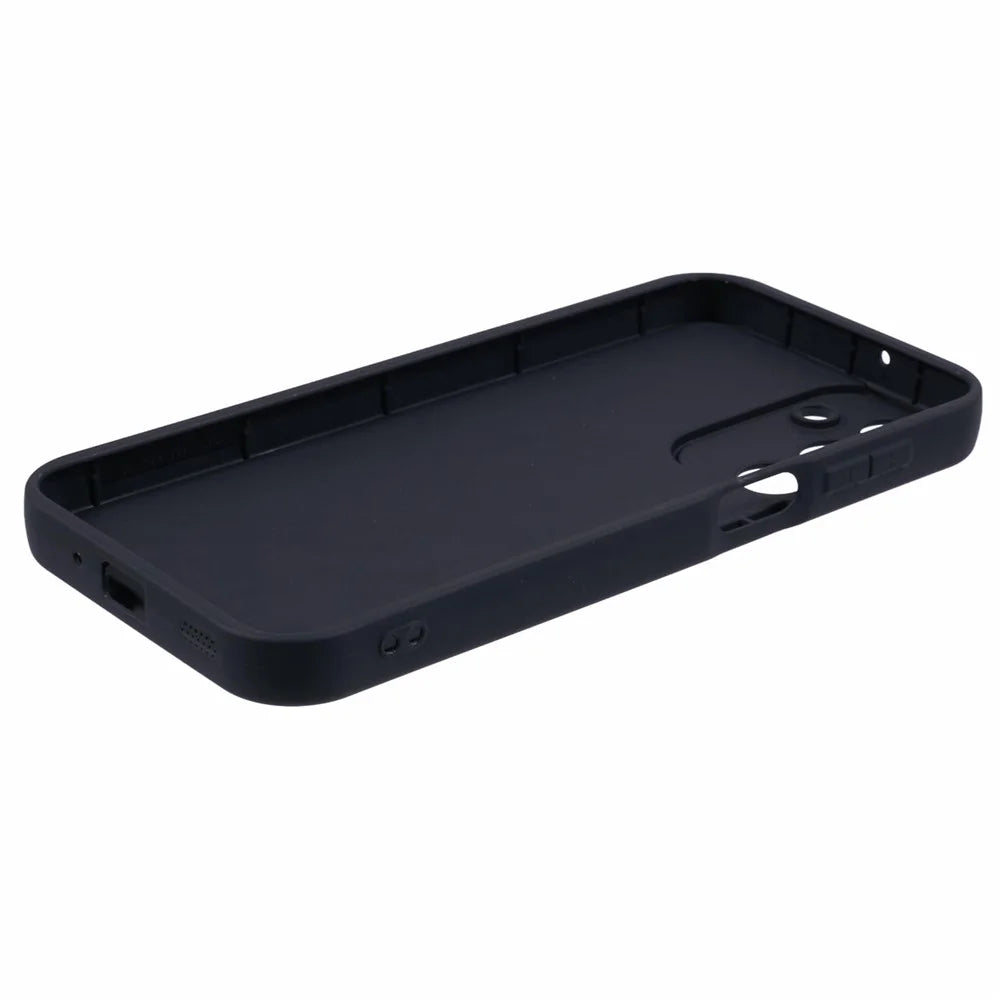 For Samsung Galaxy A16 5G / A16 4G Case Grooved Design TPU Anti-Slip Phone Cover - Black - 4