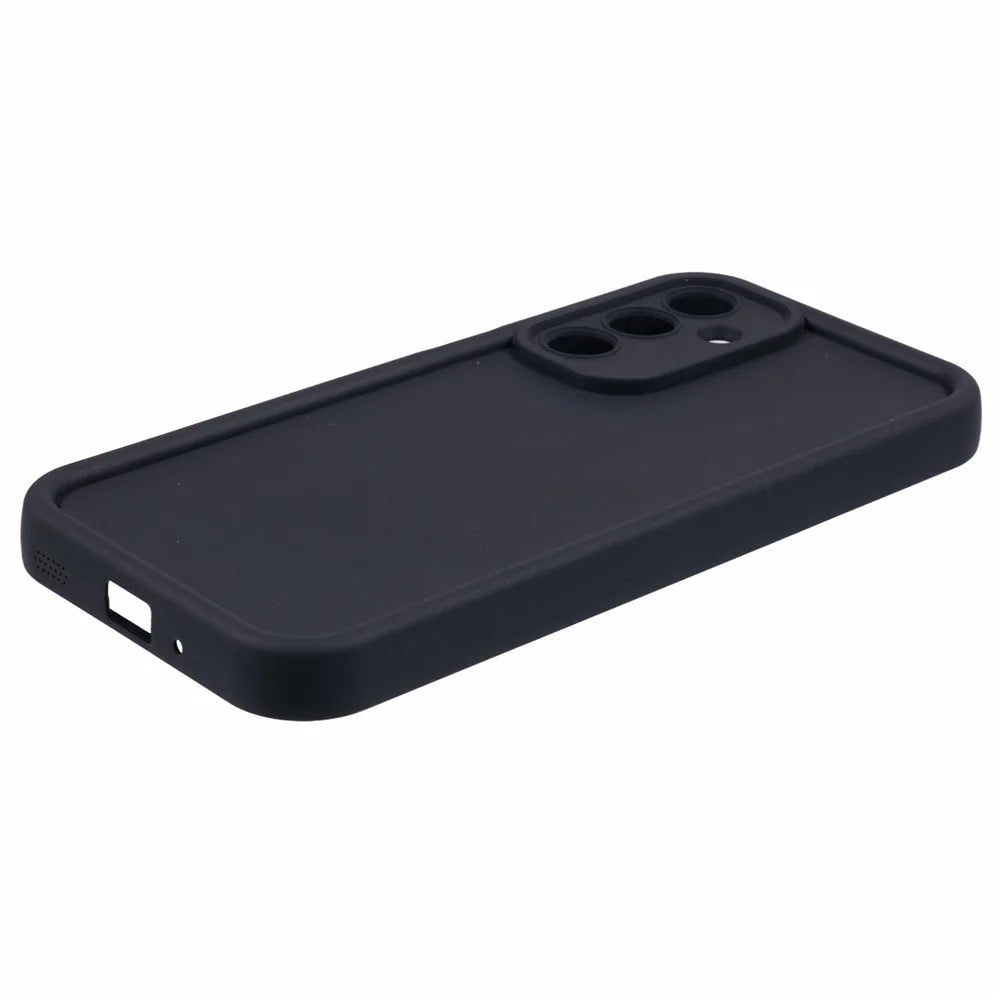 For Samsung Galaxy A16 5G / A16 4G Case Grooved Design TPU Anti-Slip Phone Cover - Black - 5