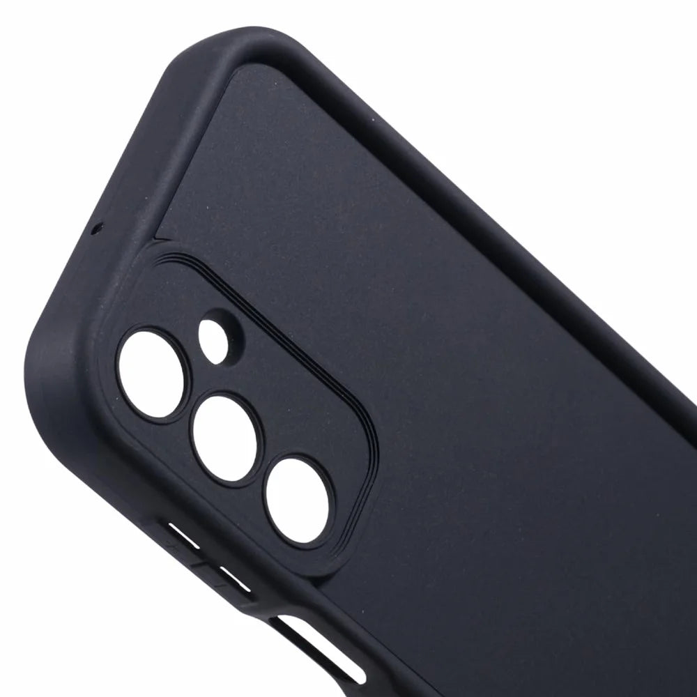 For Samsung Galaxy A16 5G / A16 4G Case Grooved Design TPU Anti-Slip Phone Cover - Black - 6