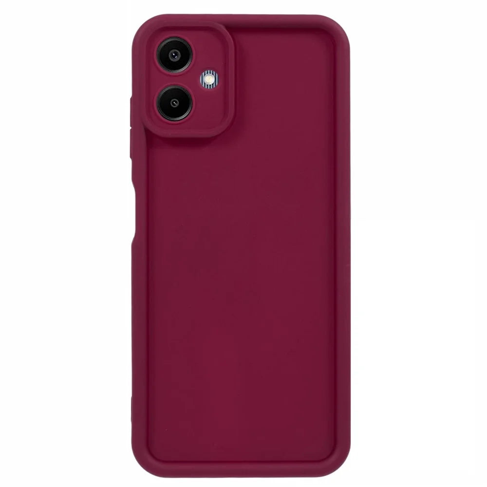 For Samsung Galaxy A06 4G Case Grooved Design TPU Anti-Slip Phone Cover - Red - 1