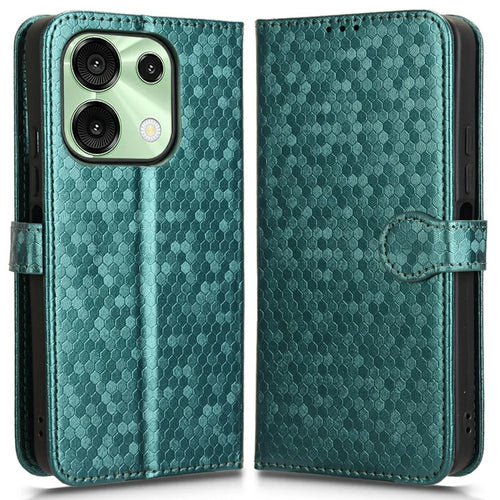 For Umidigi G9 5G / Note 90 Wallet Case Dot Pattern Imprint PU Leather Phone Cover - Green - 1