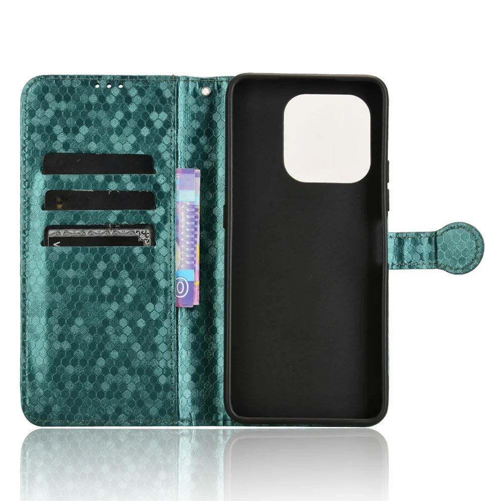 For Umidigi G9 5G / Note 90 Wallet Case Dot Pattern Imprint PU Leather Phone Cover - Green - 5