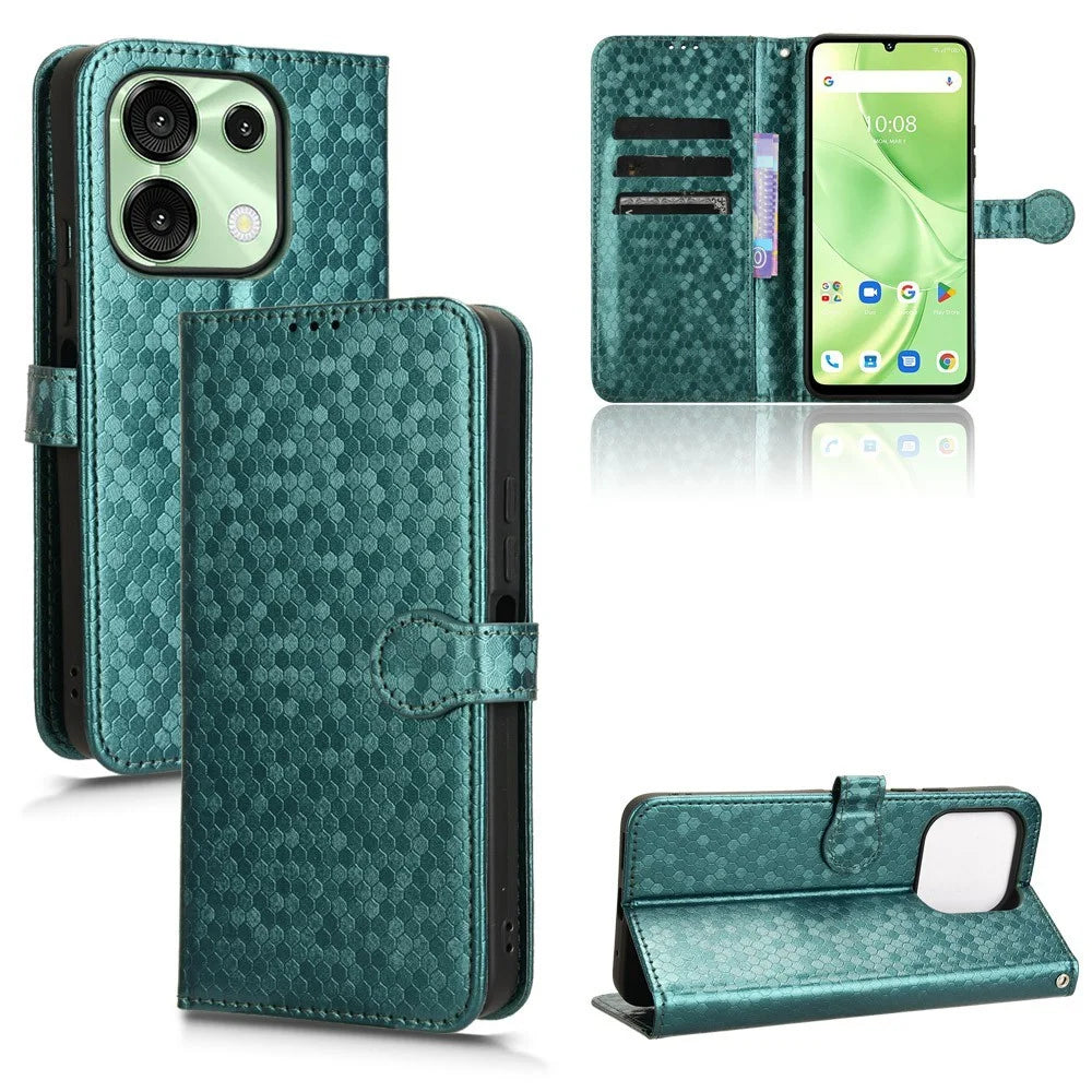 For Umidigi G9 5G / Note 90 Wallet Case Dot Pattern Imprint PU Leather Phone Cover - Green - 7