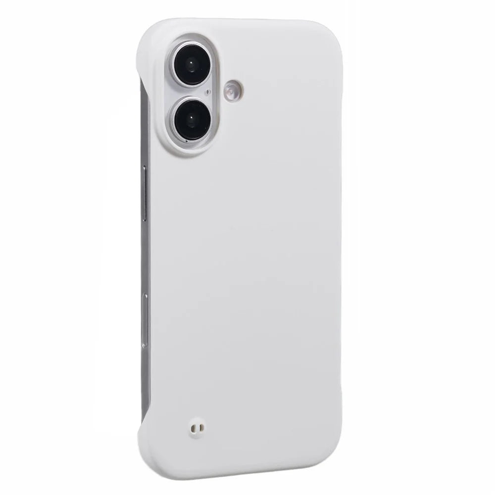 For iPhone 16 Case Hard PC Skin-Touch Phone Cover Frameless Breathable Cooling - White - 1