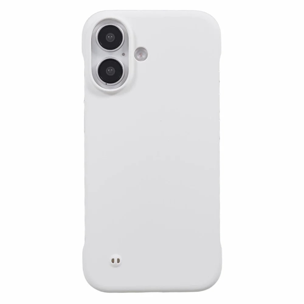 For iPhone 16 Case Hard PC Skin-Touch Phone Cover Frameless Breathable Cooling - White - 3