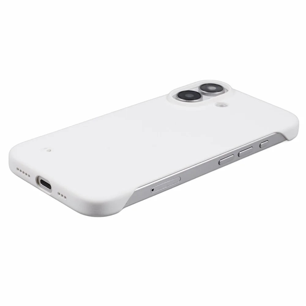 For iPhone 16 Case Hard PC Skin-Touch Phone Cover Frameless Breathable Cooling - White - 5