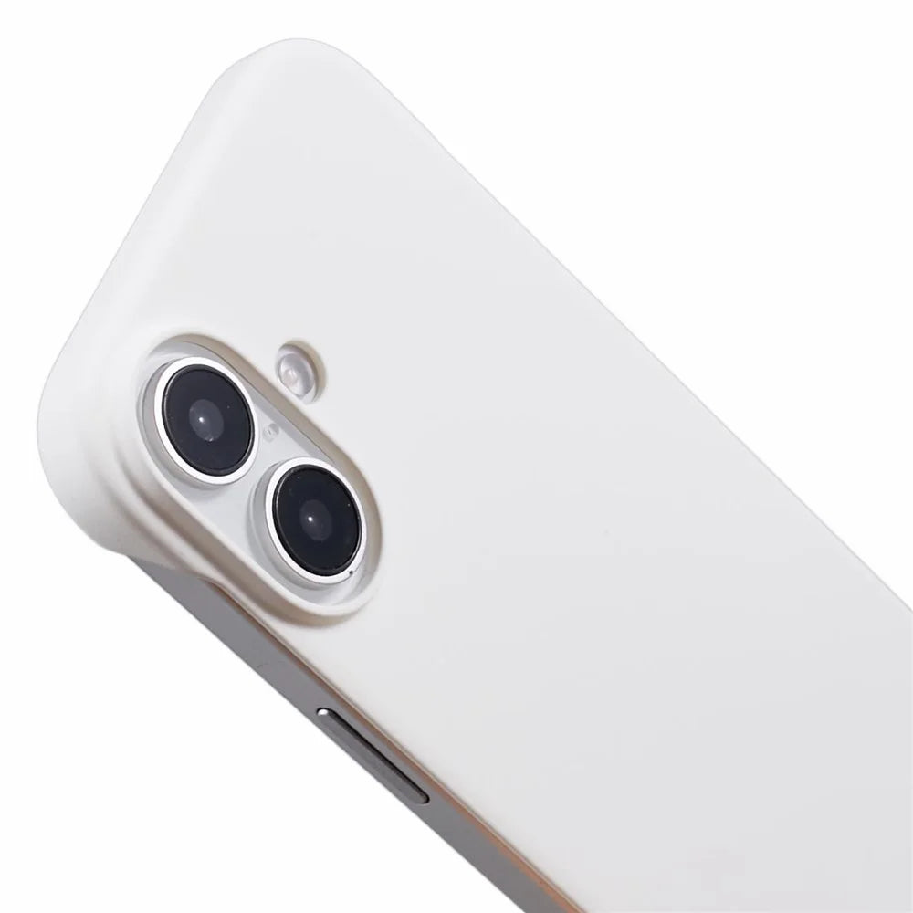 For iPhone 16 Case Hard PC Skin-Touch Phone Cover Frameless Breathable Cooling - White - 6