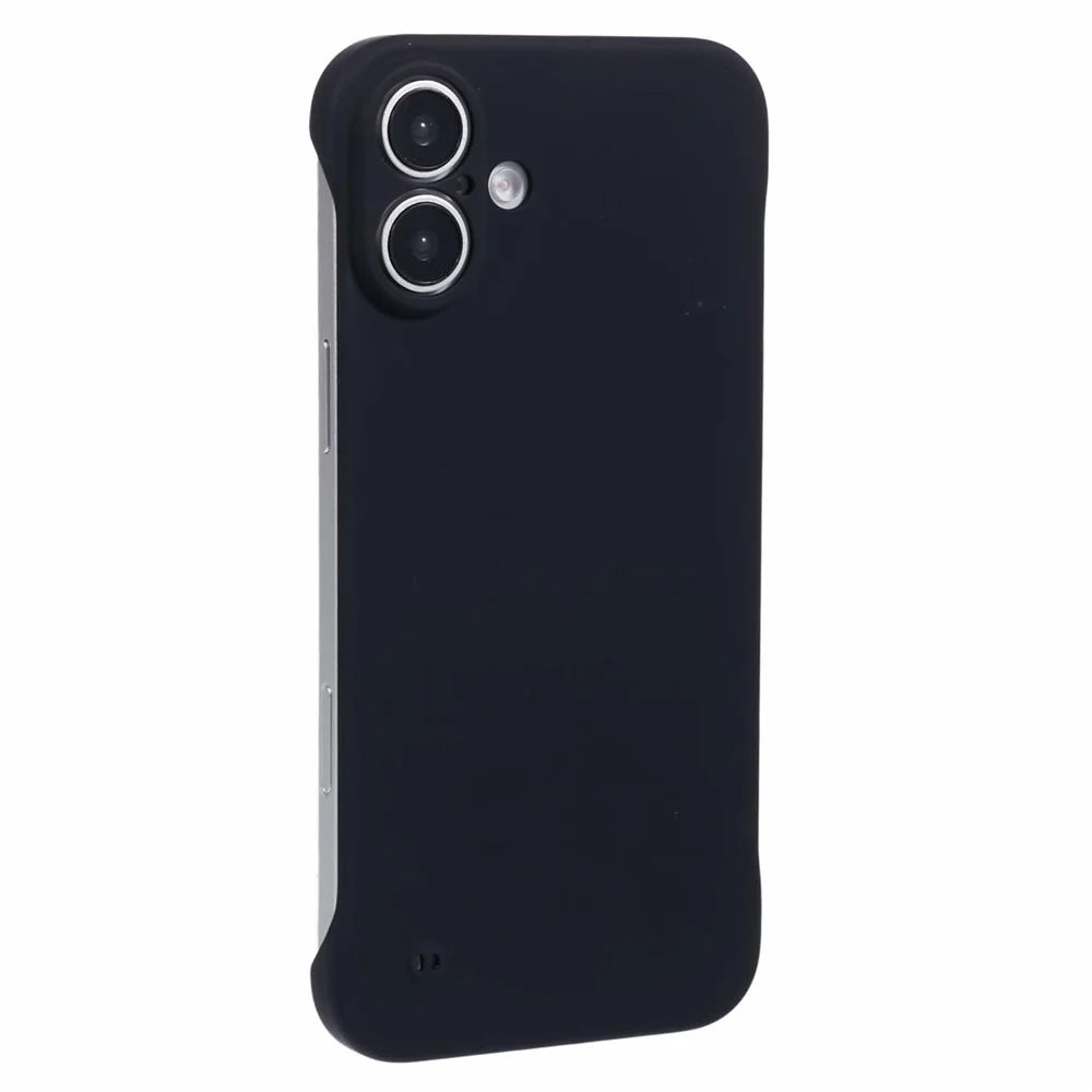 For iPhone 16 Plus Frameless Case Hard PC Slim Minimalist Phone Cover Skin-Touch - Black - 1