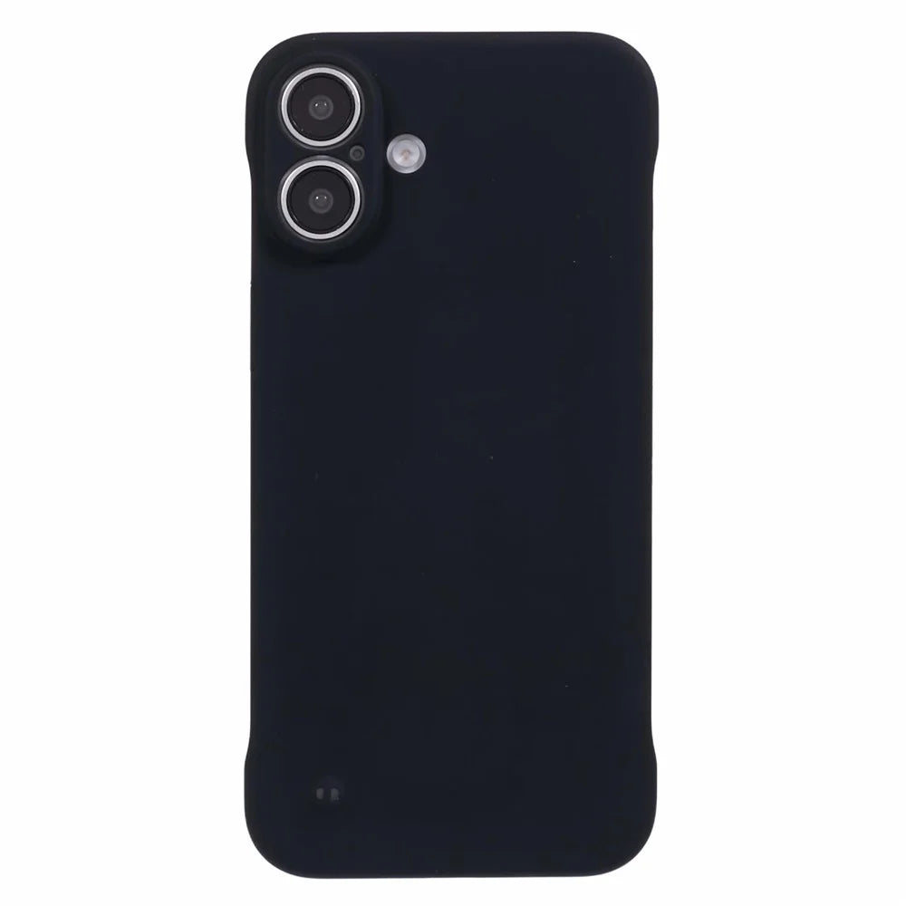 For iPhone 16 Plus Frameless Case Hard PC Slim Minimalist Phone Cover Skin-Touch - Black - 3