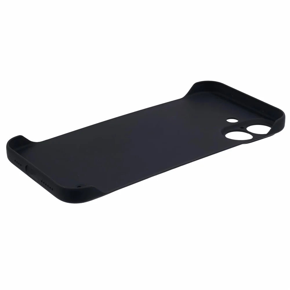 For iPhone 16 Plus Frameless Case Hard PC Slim Minimalist Phone Cover Skin-Touch - Black - 4