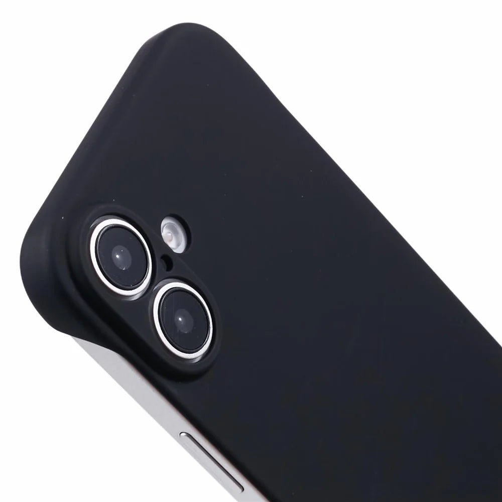 For iPhone 16 Plus Frameless Case Hard PC Slim Minimalist Phone Cover Skin-Touch - Black - 6