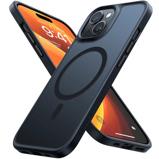 TORRAS Guardian-Mag Series For iPhone 15 Case Compatible with MagSafe Skin-Touch Matte PC+TPU Phone Cover - Black - 1