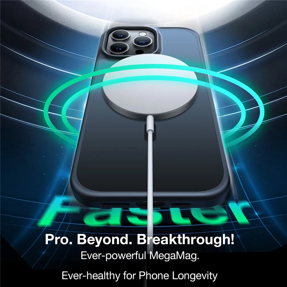 TORRAS Guardian-Mag Series For iPhone 15 Case Compatible with MagSafe Skin-Touch Matte PC+TPU Phone Cover - Black - 4