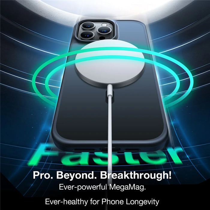 TORRAS Guardian-Mag Series For iPhone 15 Case Compatible with MagSafe Skin-Touch Matte PC+TPU Phone Cover - Black - 4