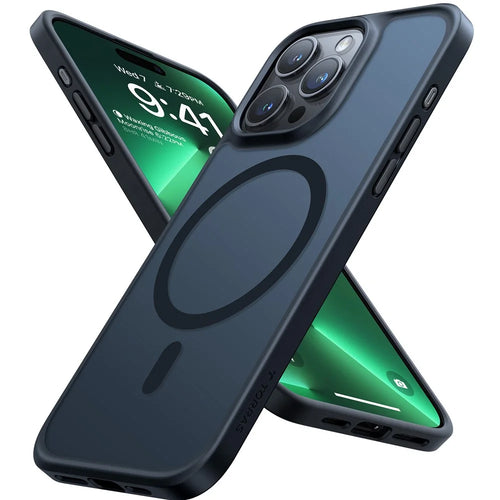 TORRAS Guardian-Mag Series For iPhone 15 Pro Max Case Compatible with MagSafe Skin-Touch Matte PC+TPU Phone Cover - Black - 1