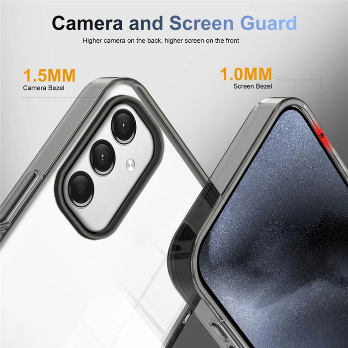 For Samsung Galaxy A16 5G / A16 4G Clear Phone Case TPU+PC Anti-Slip Drop-Proof Back Cover - Black - 2