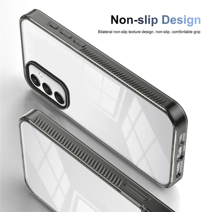 For Samsung Galaxy A16 5G / A16 4G Clear Phone Case TPU+PC Anti-Slip Drop-Proof Back Cover - Black - 4