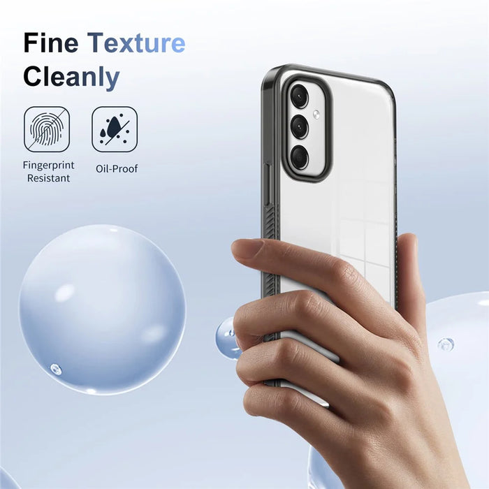 For Samsung Galaxy A16 5G / A16 4G Clear Phone Case TPU+PC Anti-Slip Drop-Proof Back Cover - Black - 5
