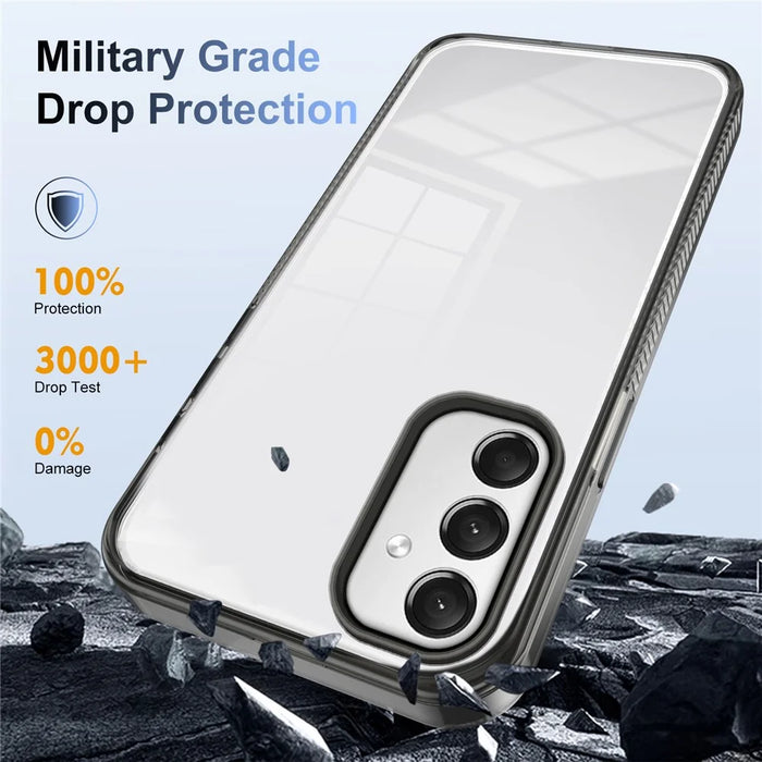 For Samsung Galaxy A16 5G / A16 4G Clear Phone Case TPU+PC Anti-Slip Drop-Proof Back Cover - Black - 7