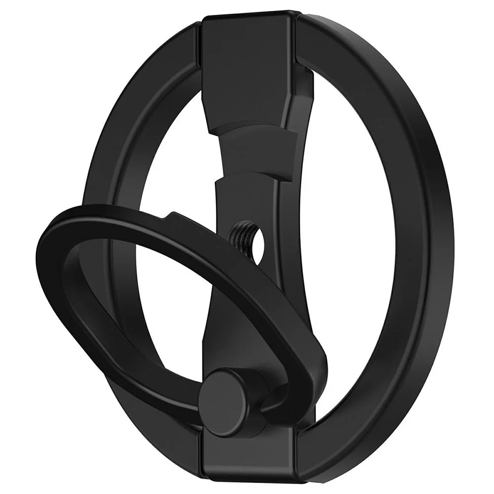 MS-01 Phone Ring Holder Magnetic Cell Phone Grip Finger Ring Kickstand - Black - 1