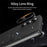 For Samsung Galaxy Z Fold5 5G Case Kickstand PC Phone Cover with Alloy Lens Ring - Black - 5