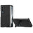 For Samsung Galaxy Z Fold4 5G Case Kickstand PC Phone Cover with Alloy Lens Ring - Black - 1