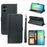 For Samsung Galaxy A06 4G Wallet Case Magnetic Snap Leather Phone Cover with Strap - Black - 4