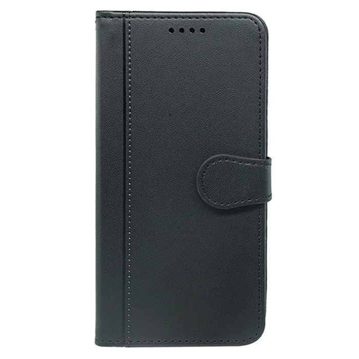 For Samsung Galaxy A06 4G Wallet Case Magnetic Snap Leather Phone Cover with Strap - Black - 5