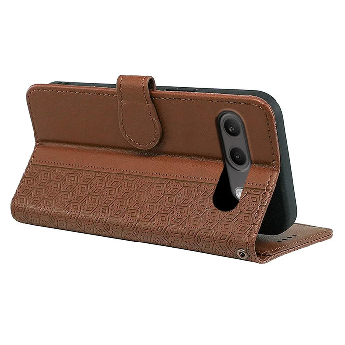 For OnePlus Nord 4 Wallet Phone Case Pattern Imprint Leather Flip Cover - Brown - 4