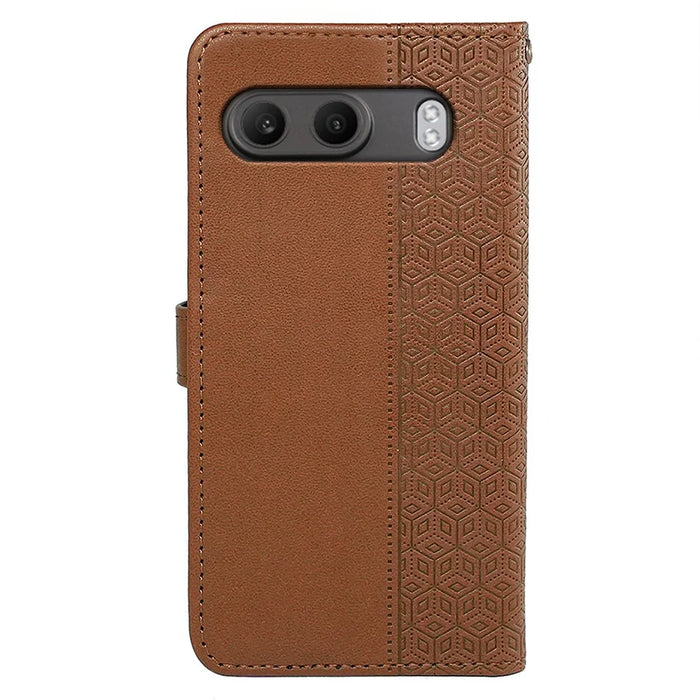 For OnePlus Nord 4 Wallet Phone Case Pattern Imprint Leather Flip Cover - Brown - 6