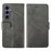 IDEWEI For Samsung Galaxy S25 Case Leather Wallet Phone Cover Stand Calf Texture - Grey - 1