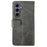 IDEWEI For Samsung Galaxy S25 Case Leather Wallet Phone Cover Stand Calf Texture - Grey - 5