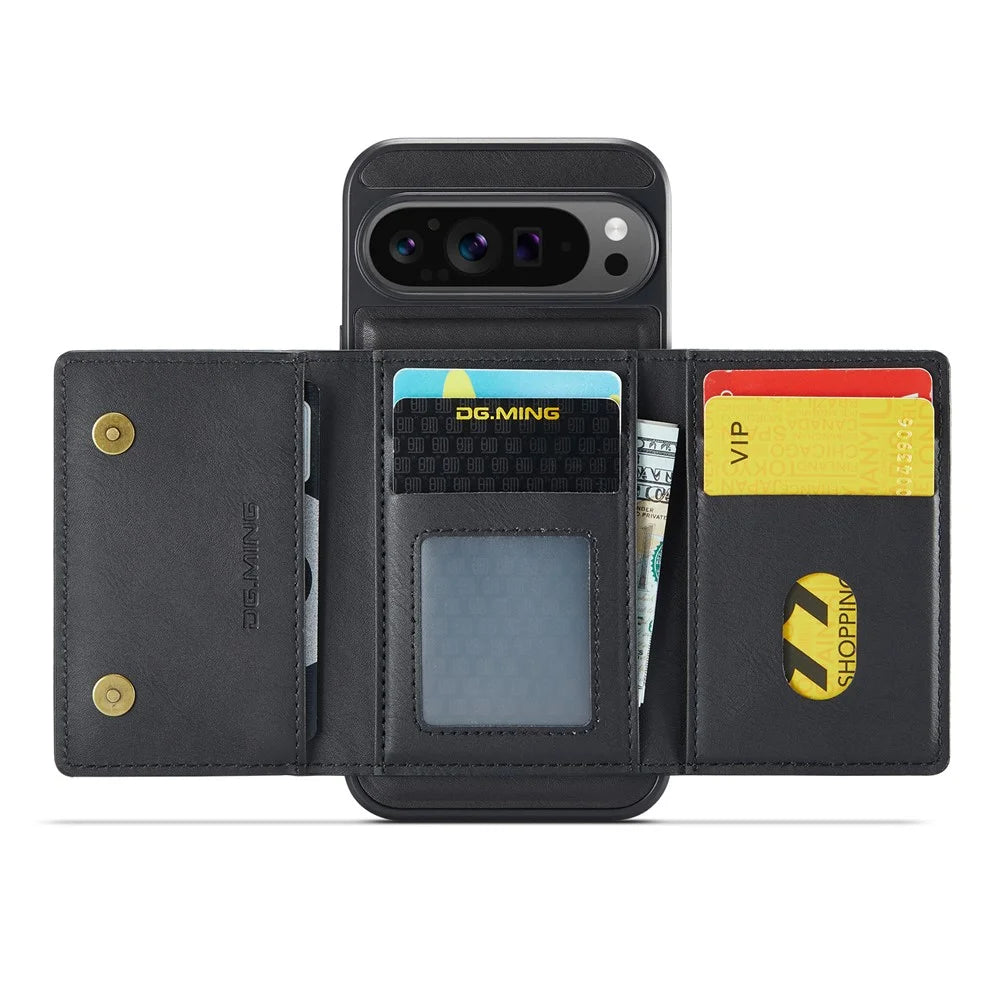 DG.MING M5 Series For Google Pixel 9 Pro XL Case Detachable Magnetic Leather Phone Cover with Card Slots - Black - 2