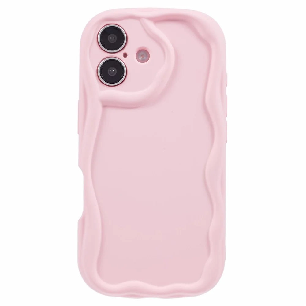 For iPhone 16 Plus Case Candy Color Phone Shell Rubberized TPU Cover - Pink - 3