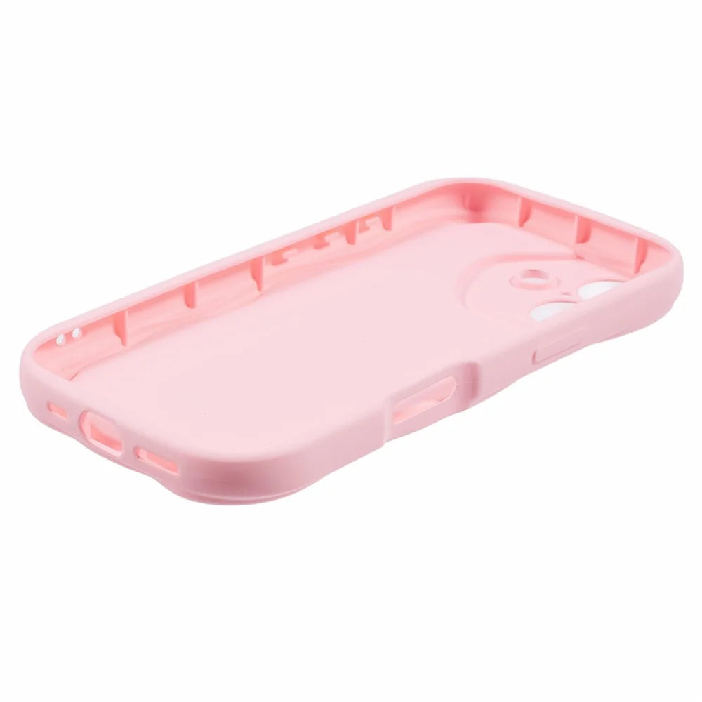 For iPhone 16 Plus Case Candy Color Phone Shell Rubberized TPU Cover - Pink - 4