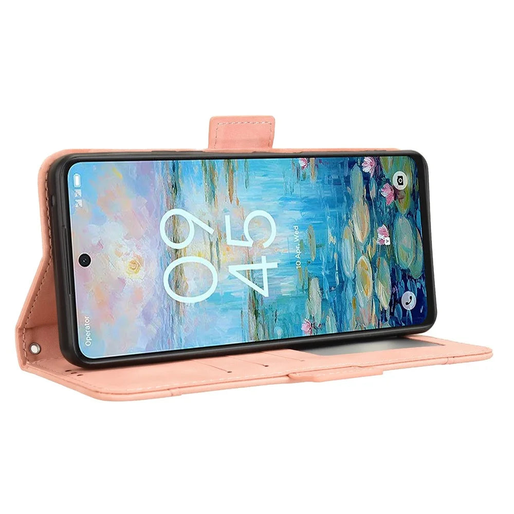 For TCL 50 Pro Nxtpaper 5G / 50 Nxtpaper 5G / TCL P10 / 60 XE NxtPaper 5G Leather Case Phone Wallet Cover with Multiple Card Slots - Pink - 4