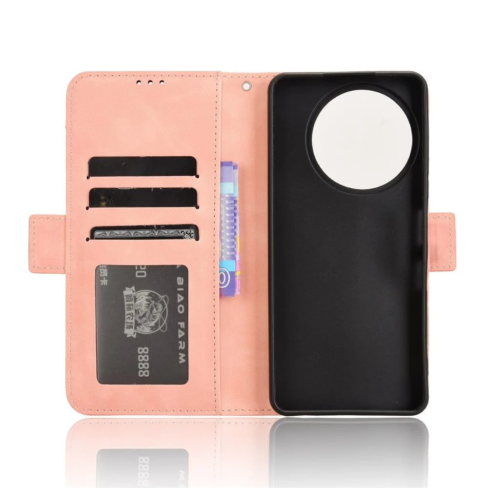 For TCL 50 Pro Nxtpaper 5G / 50 Nxtpaper 5G / TCL P10 / 60 XE NxtPaper 5G Leather Case Phone Wallet Cover with Multiple Card Slots - Pink - 5